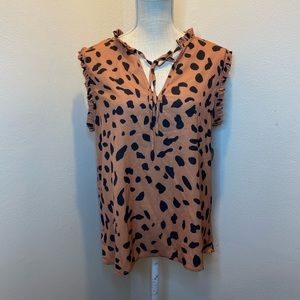 Blooming Jolly Brown/Black Leopard Print Sleeveless Shirt